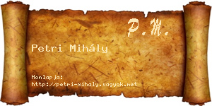 Petri Mihály névjegykártya
